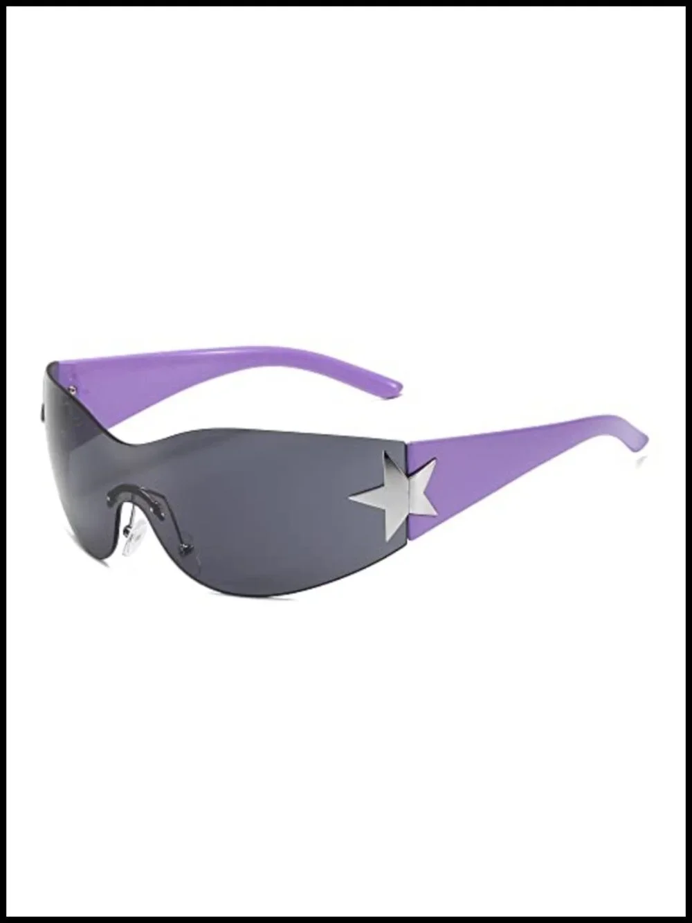 Y2K Rimless Shield Sunglasses for Women & Men, UV400 Wrap